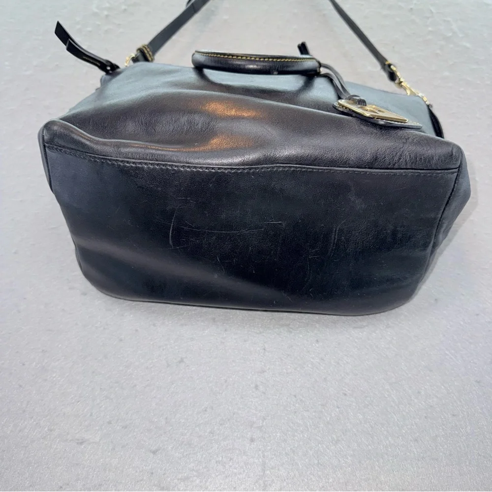 Dooney‎ & Bourke women’s Florentine Vacchetta black leather Satchel shoulder bag